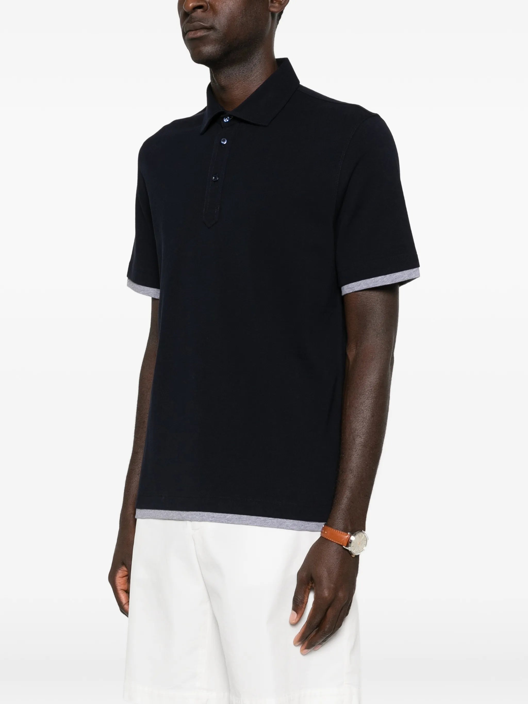 Brunello Cucinelli Brunello Cucinelli Buttoned Trim Polo Shirt, view 2