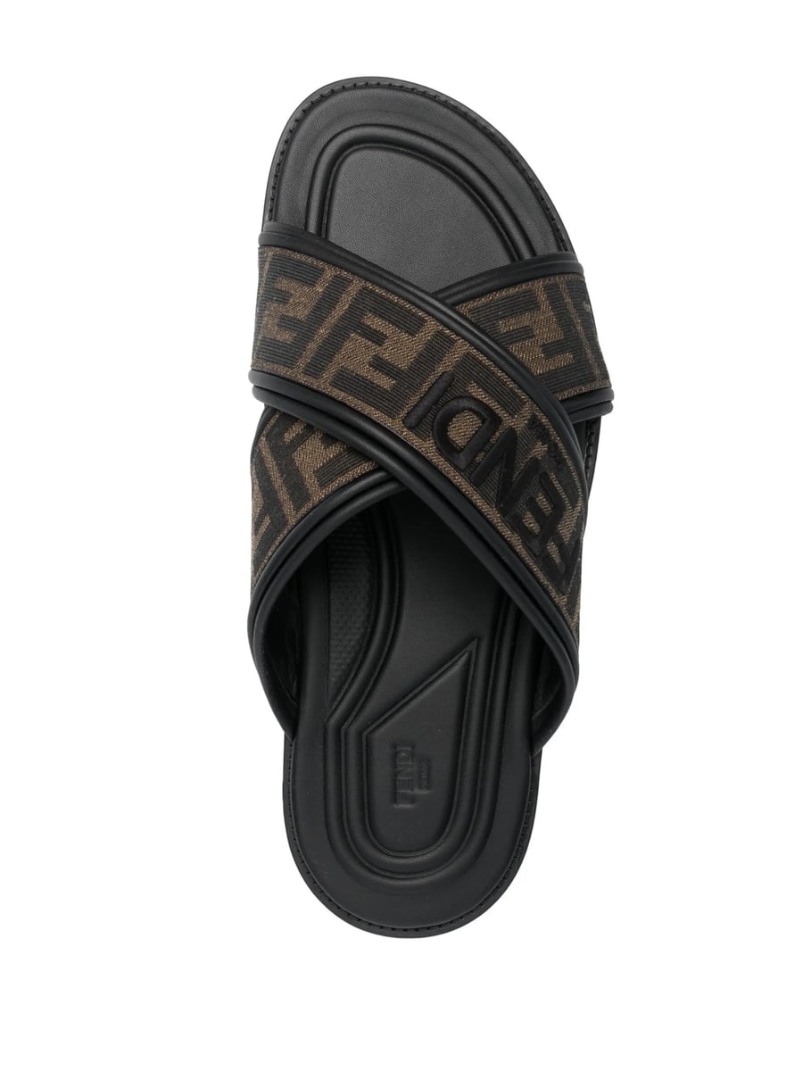 Fendi Fendi FF-jacquard Slides, view 3