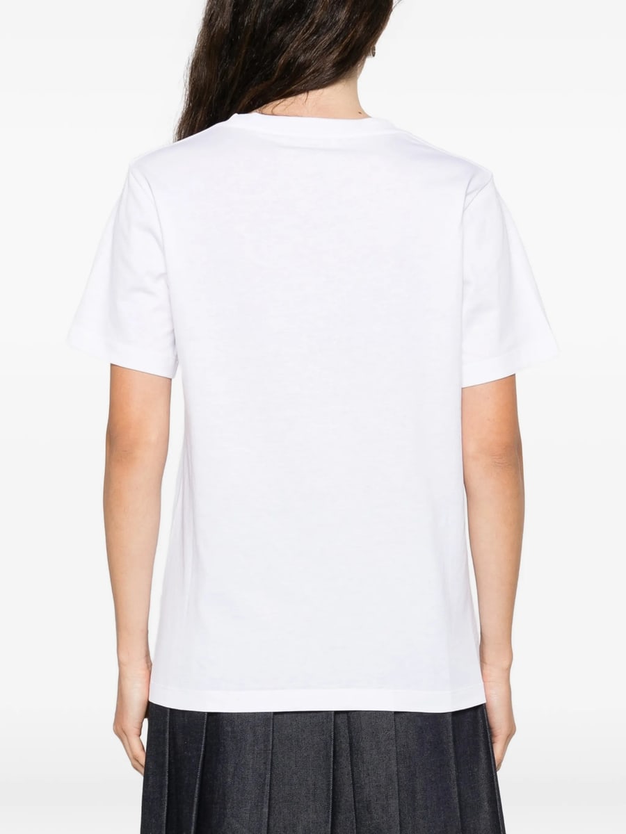Marni Marni White Cotton T-shirt With Flocked Marni Logo, view 5