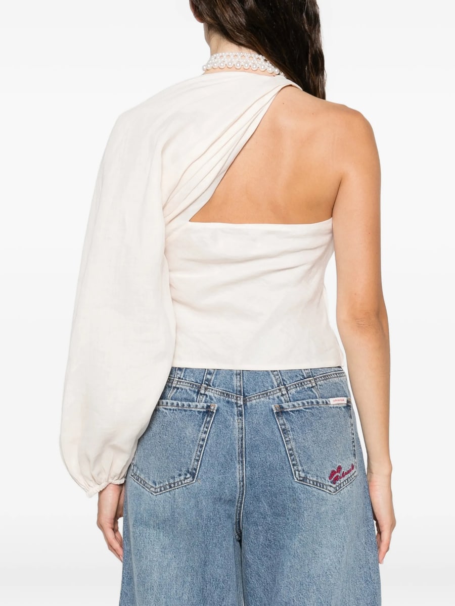self-portrait Self-portrait Draped-sleeve Top, view 3