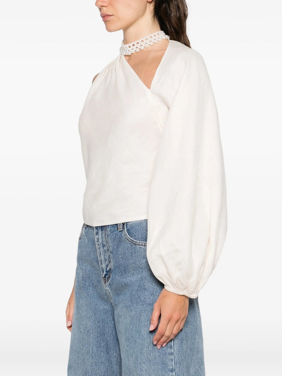 self-portrait Self-portrait Draped-sleeve Top, view 5