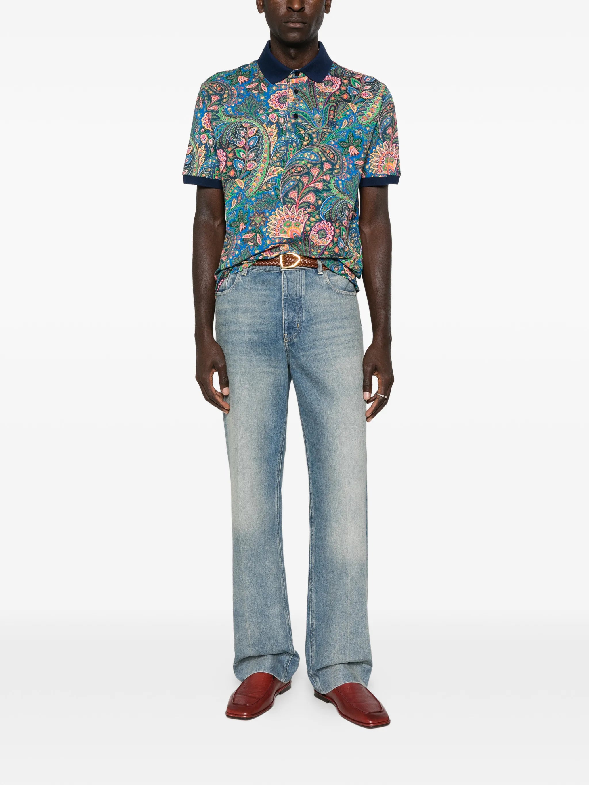 Etro Etro Paisley-print Polo Shirt, view 2