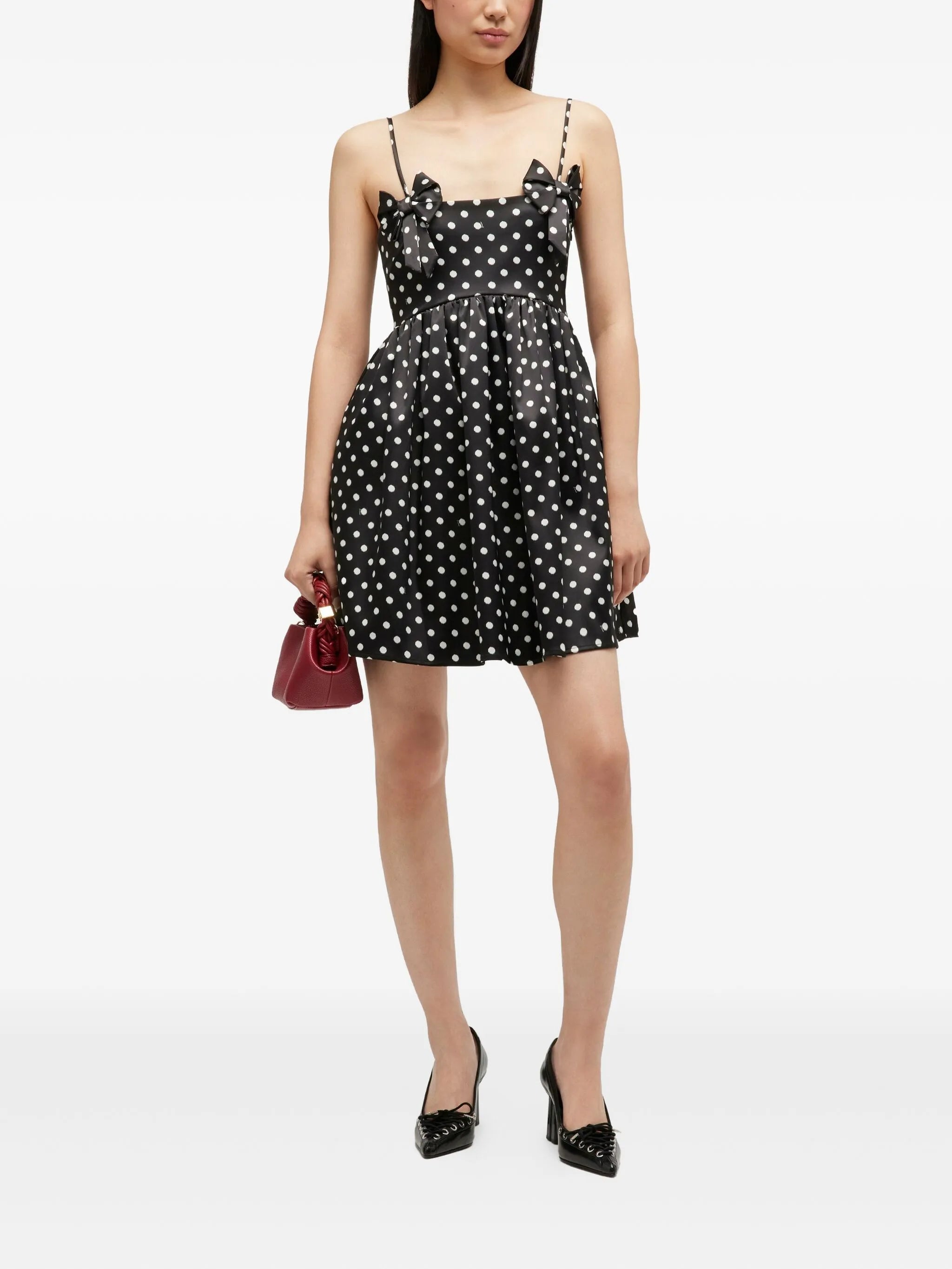 Ganni Ganni Polka-dot Bow Mini Dress
