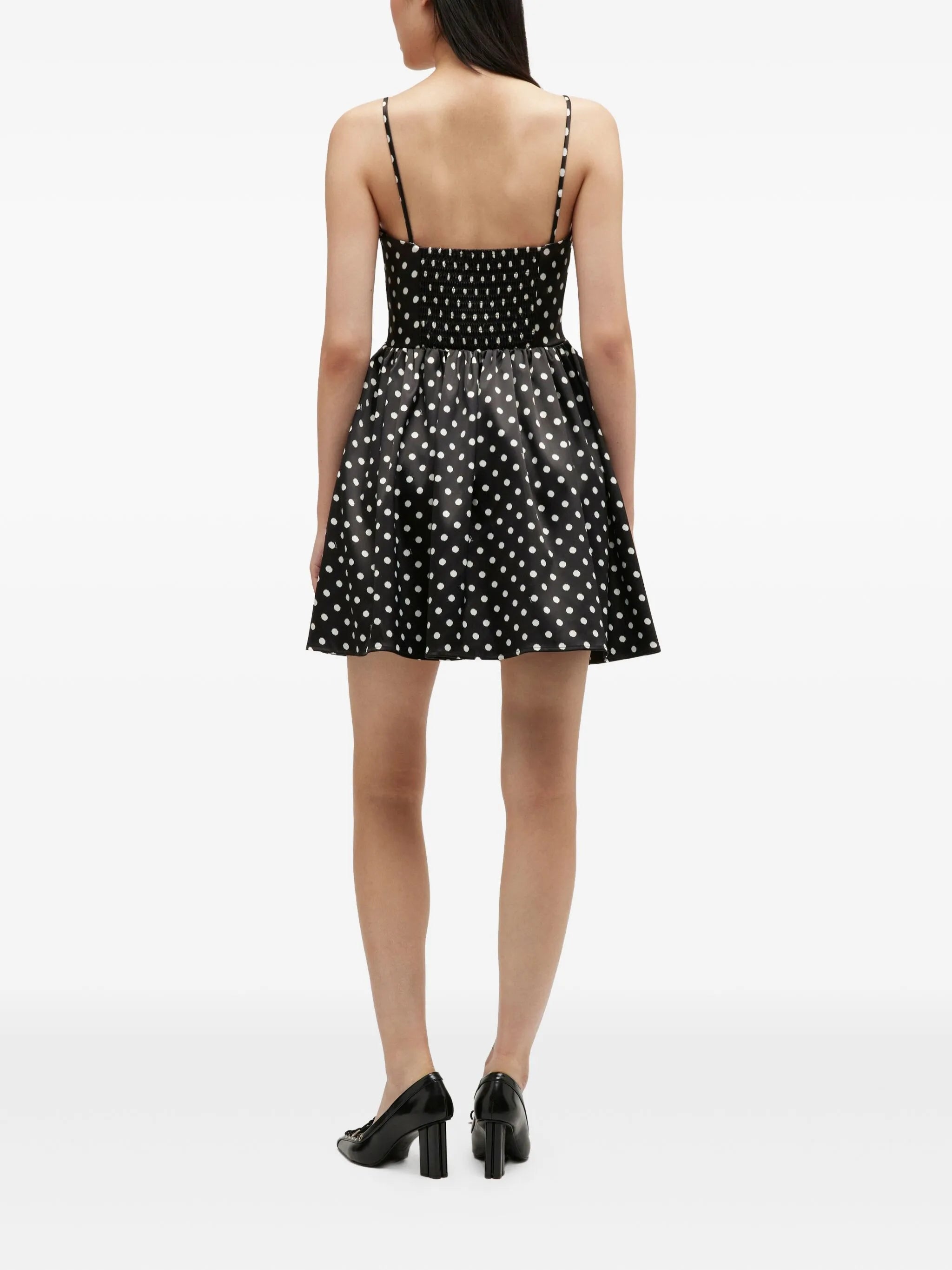 Ganni Ganni Polka-dot Bow Mini Dress, view 2