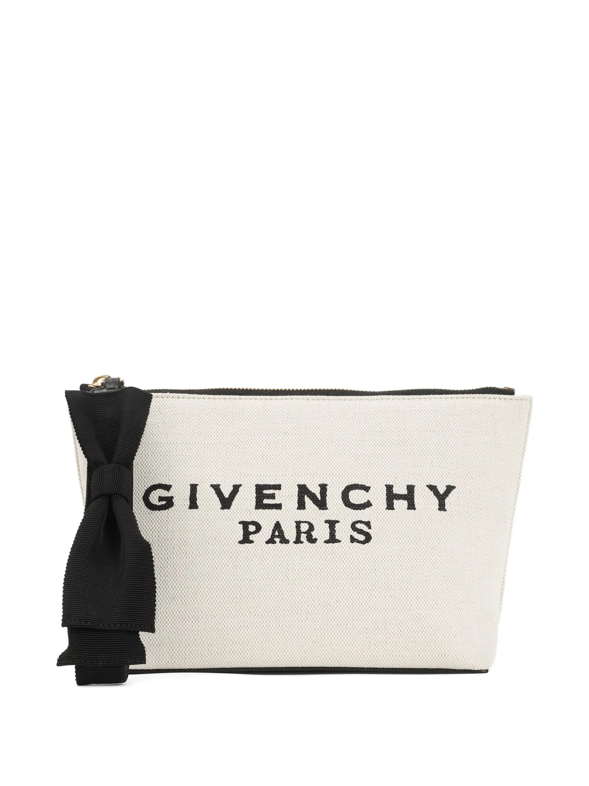 Givenchy Givenchy Bow-detail Logo-print Clutch Bag