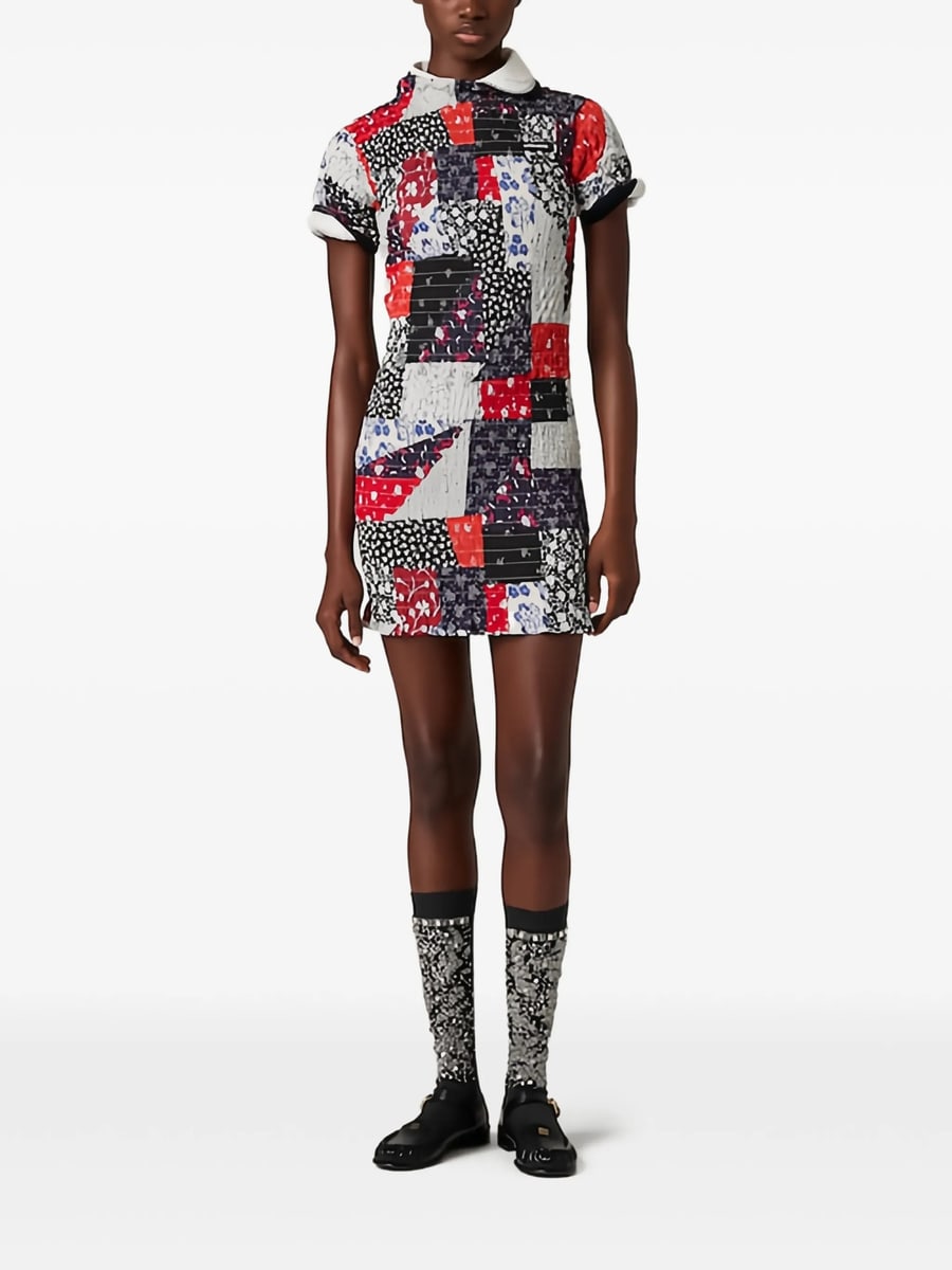 Miu Miu Miu Miu Patchwork Poplin Mini-dress