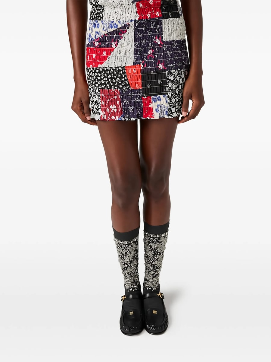 Miu Miu Miu Miu Patchwork Poplin Mini-dress, view 4