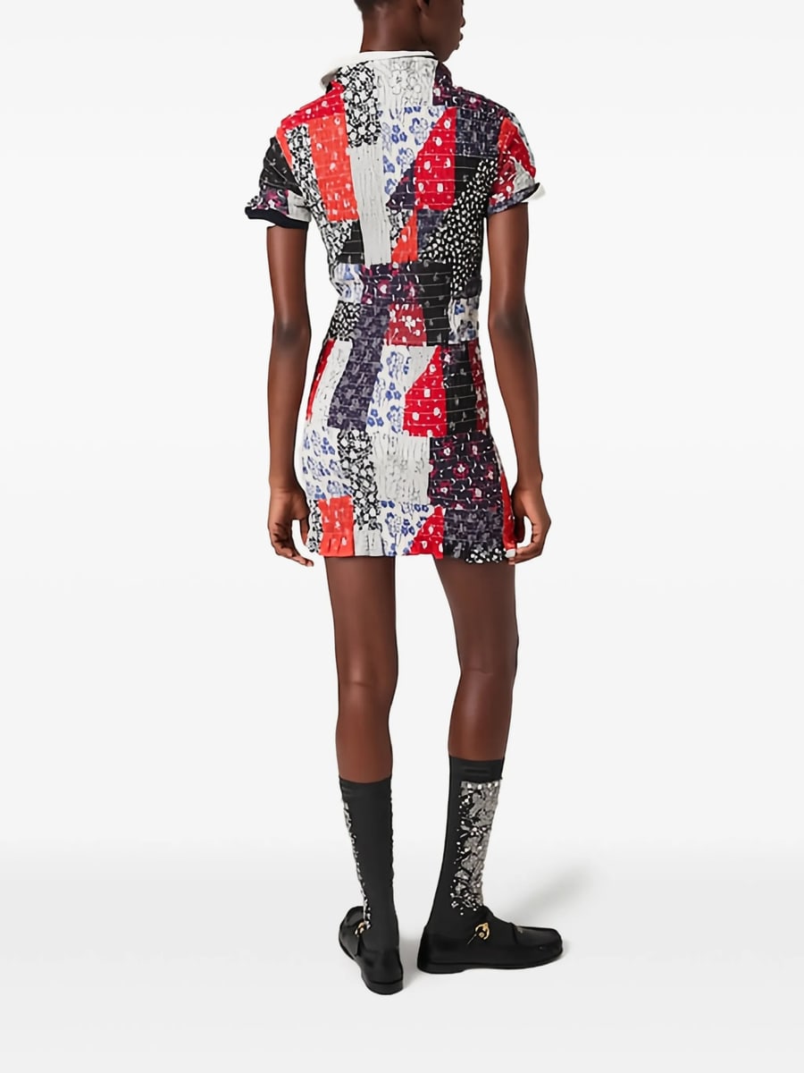 Miu Miu Miu Miu Patchwork Poplin Mini-dress, view 5