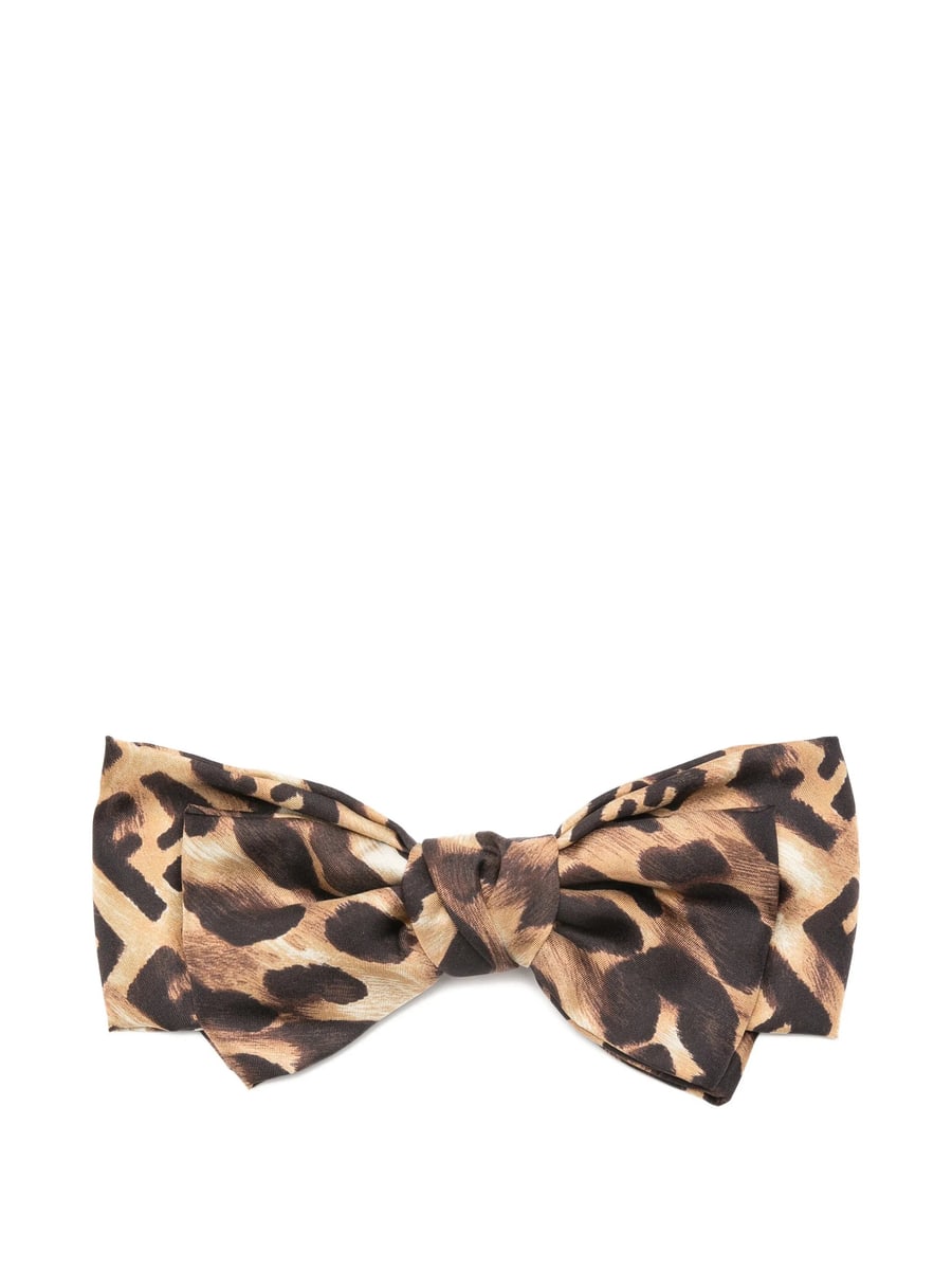 Fendi Fendi Leopard Print Bow Hair Accessory