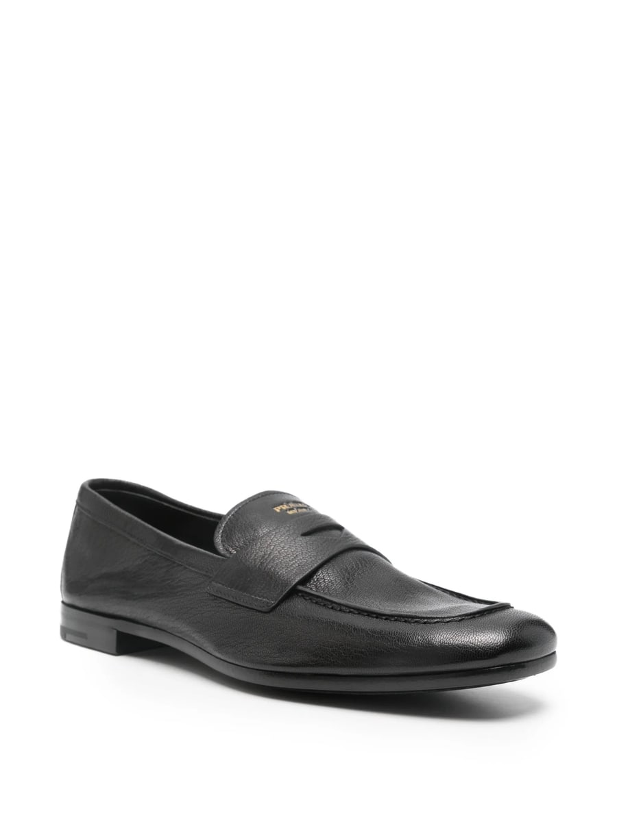 Prada Prada Logo-print Leather Loafers, view 3