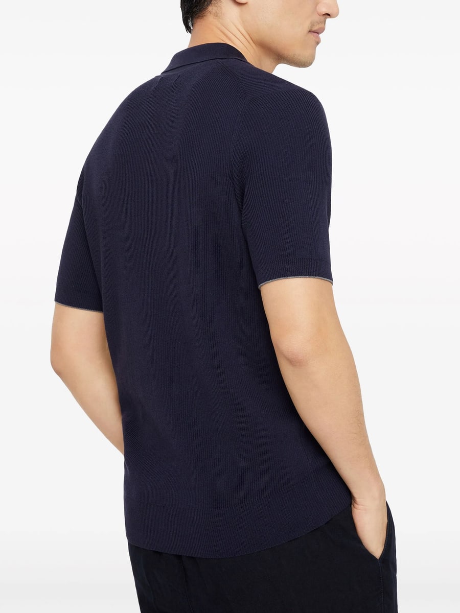 Brunello Cucinelli Brunello Cucinelli Cotton English Rib Knit Polo, view 2