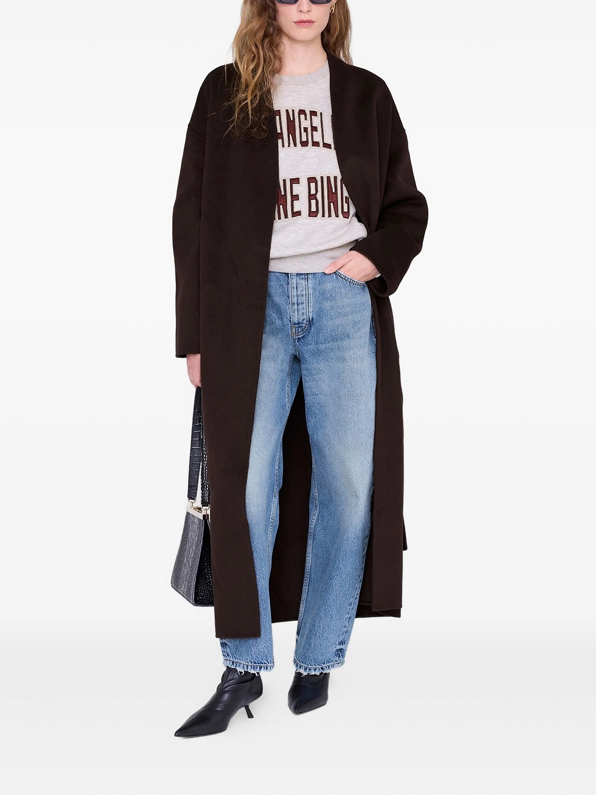 Anine Bing Anine Bing Embroidered Crew-neck Sweatshirt, view 2