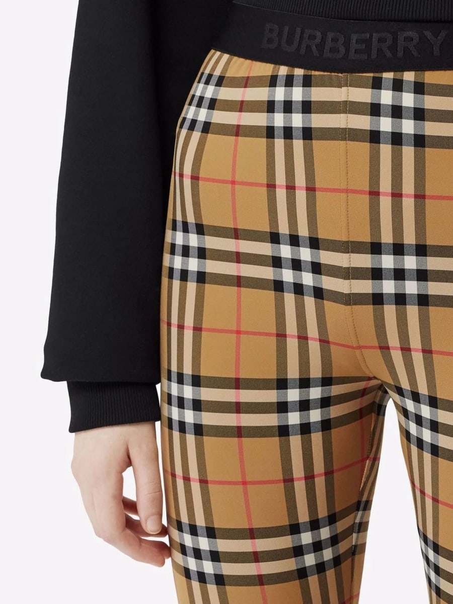 Burberry Burberry Check Stretch Jersey Leggings, view 2
