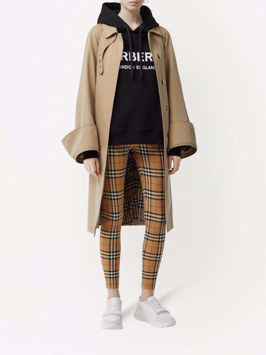 Burberry Burberry Check Stretch Jersey Leggings, view 3