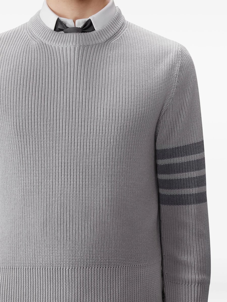 Thom Browne Thom Browne Cardigan Stitch 4-Bar Pullover, view 2