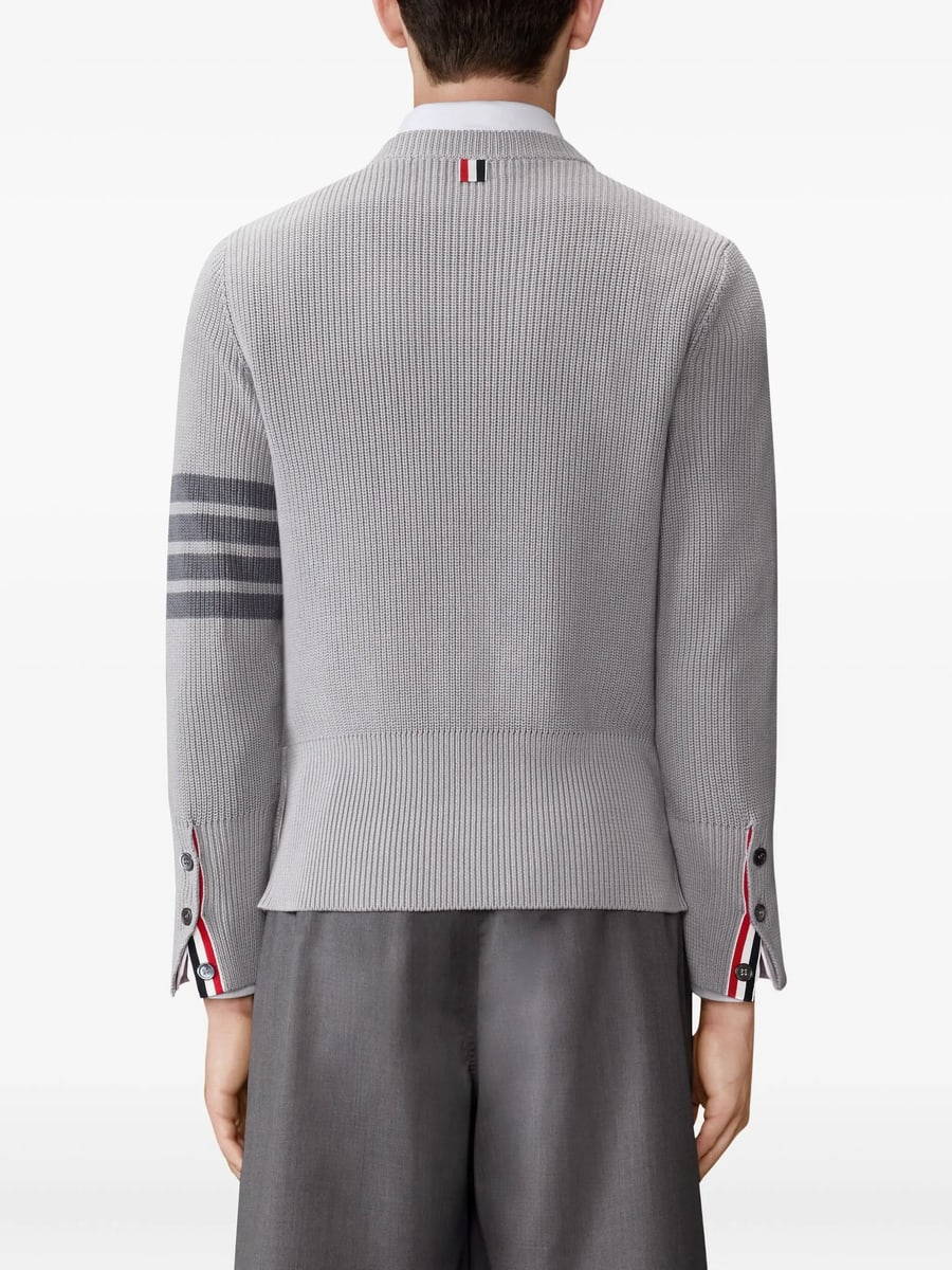 Thom Browne Thom Browne Cardigan Stitch 4-Bar Pullover, view 3