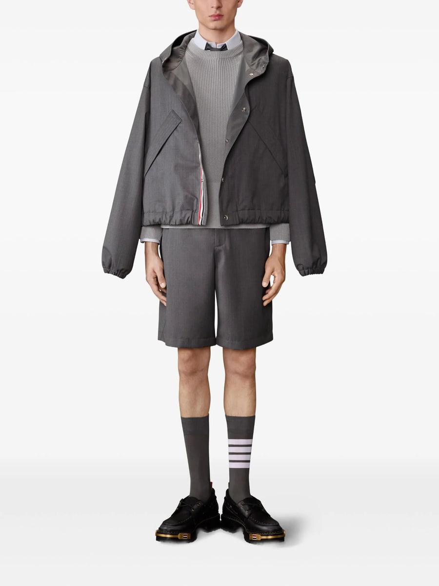 Thom Browne Thom Browne Cardigan Stitch 4-Bar Pullover, view 5