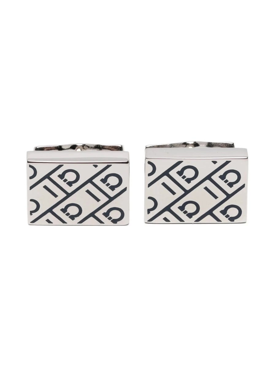 Ferragamo Ferragamo Patterned Square Cufflinks, view 2