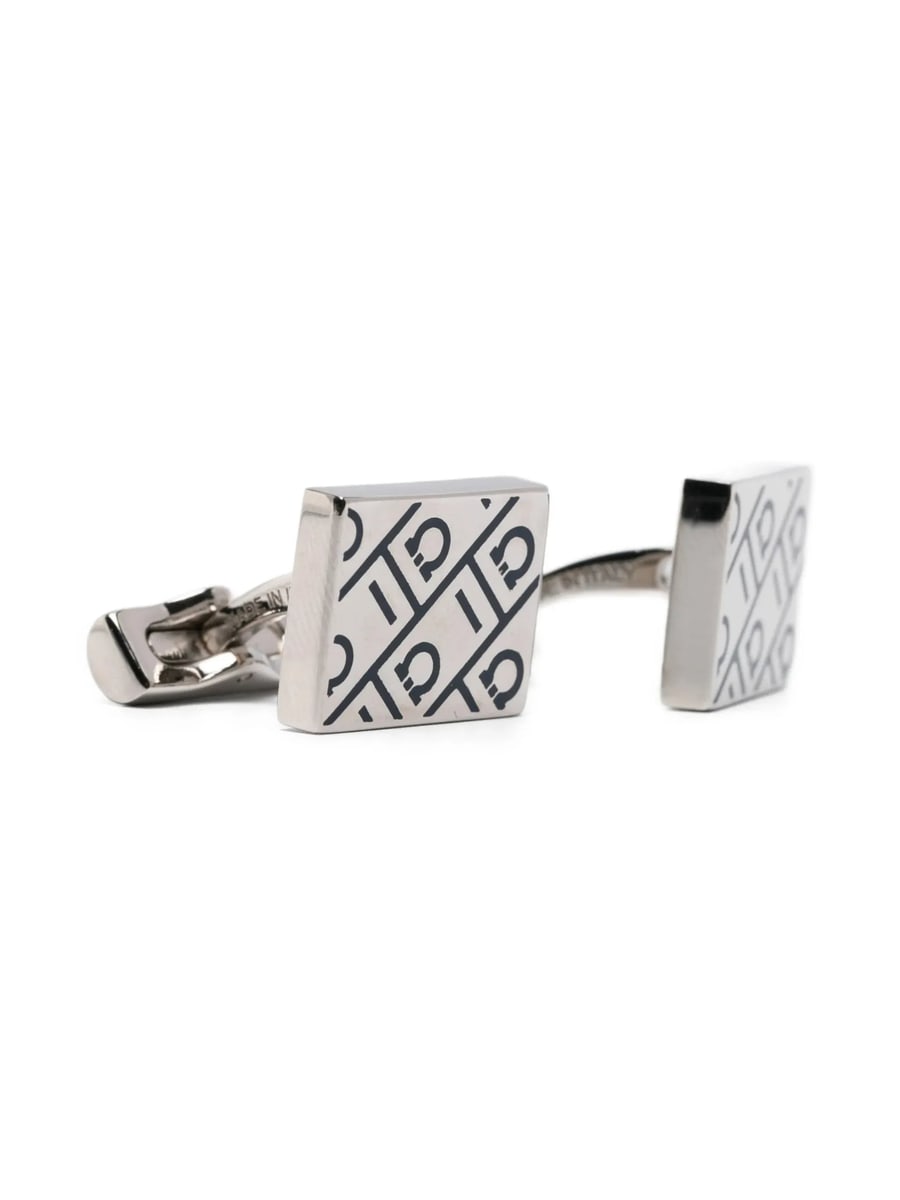 Ferragamo Ferragamo Patterned Square Cufflinks, view 3