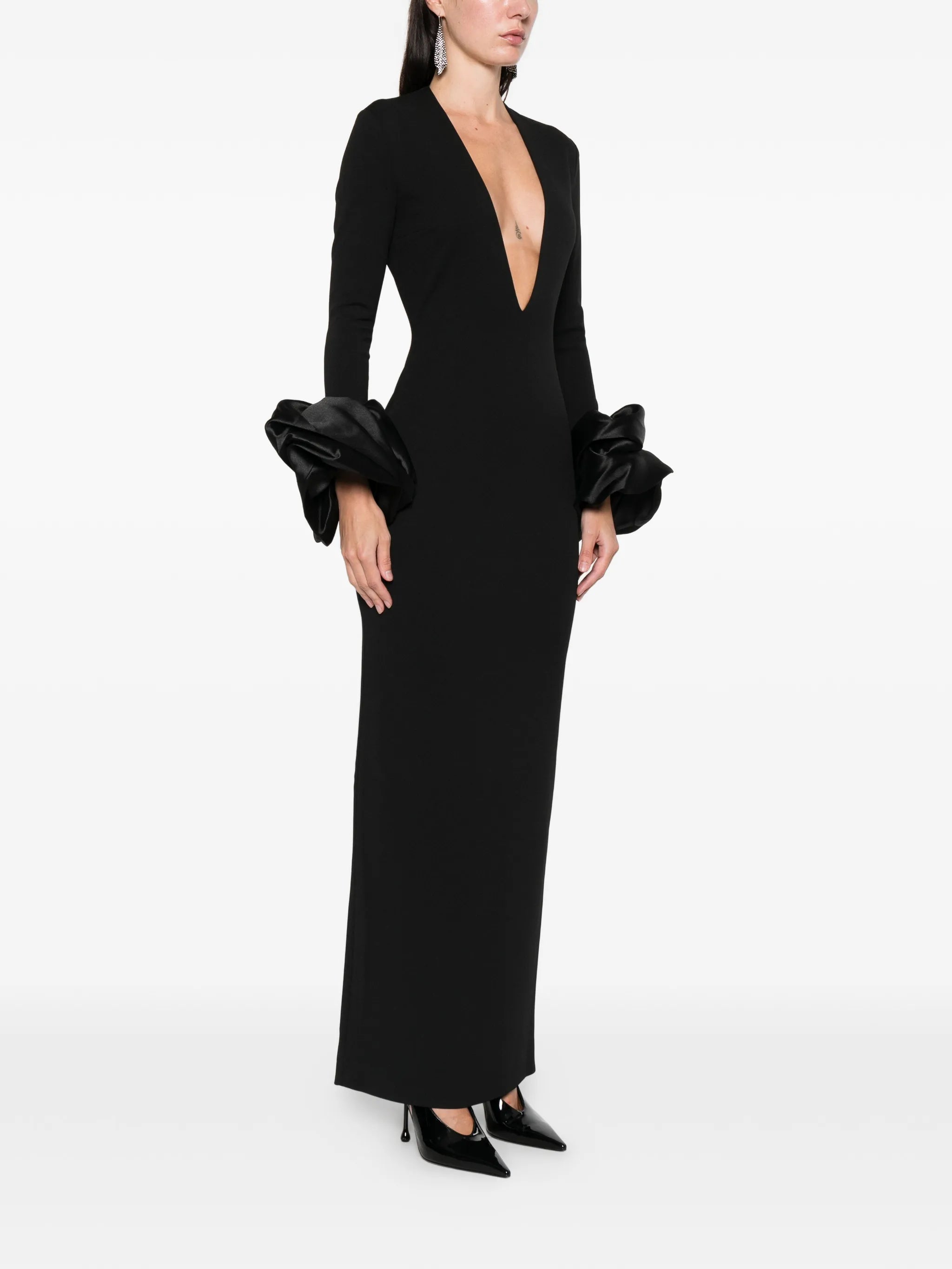 Solace London Solace London V-neck Ruffled Dress, view 2