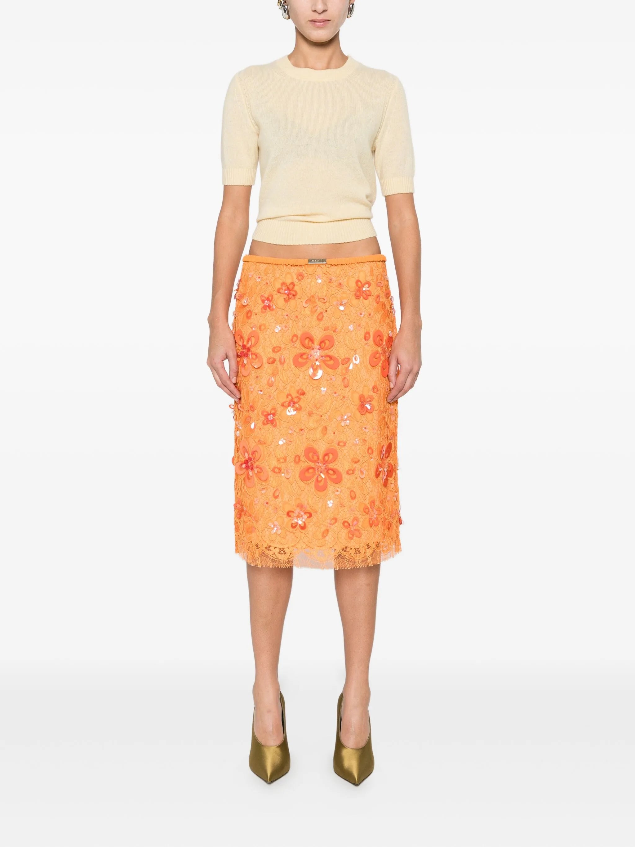 Gucci Gucci Sequin-embellished Midi Skirt, view 2