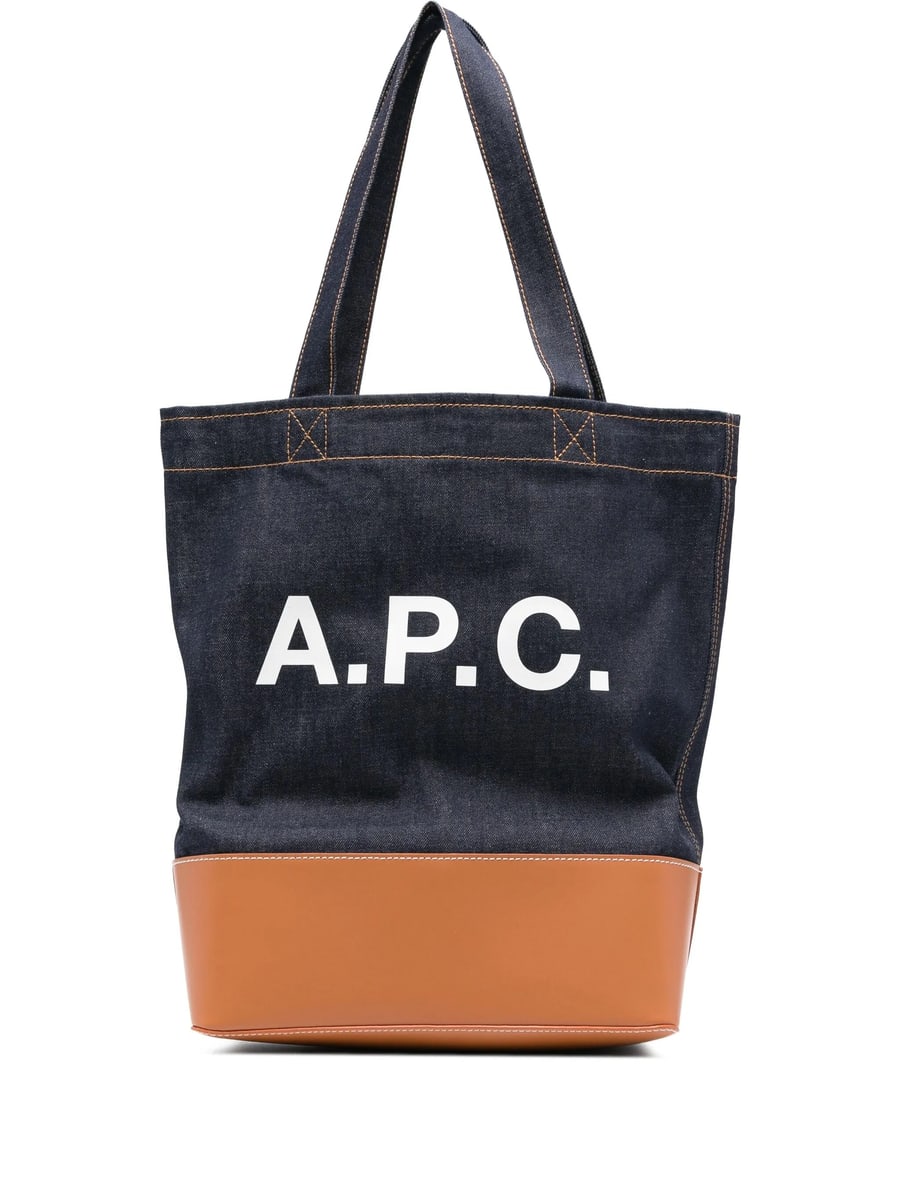 A.P.C. A.p.c. Medium Logo-detail Denim Tote Bag, view 2