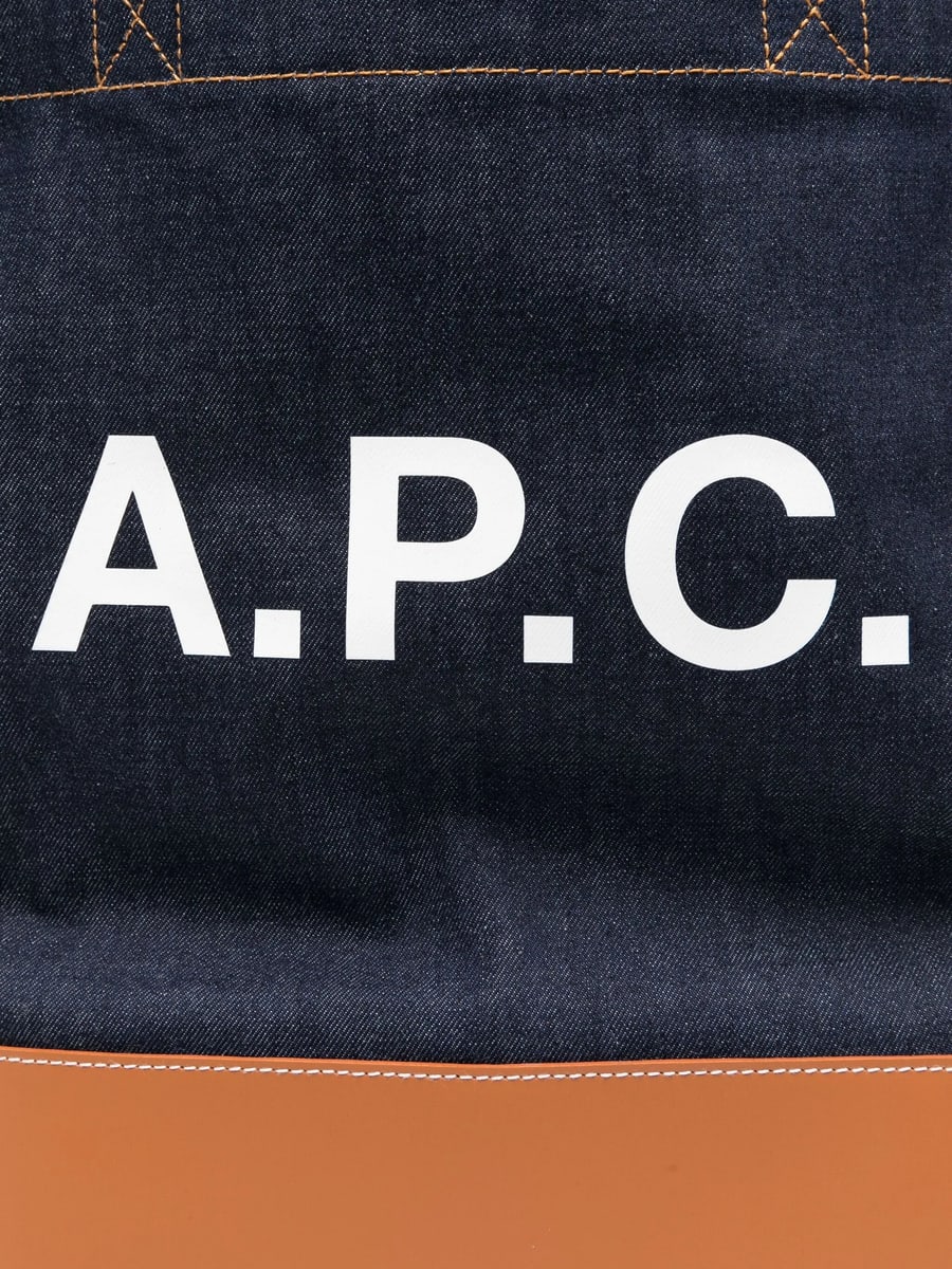 A.P.C. A.p.c. Medium Logo-detail Denim Tote Bag, view 4
