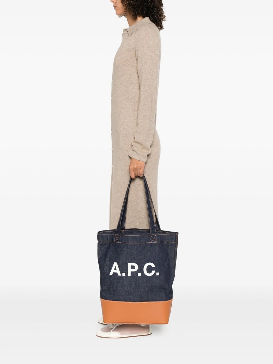 A.P.C. A.p.c. Medium Logo-detail Denim Tote Bag, view 5
