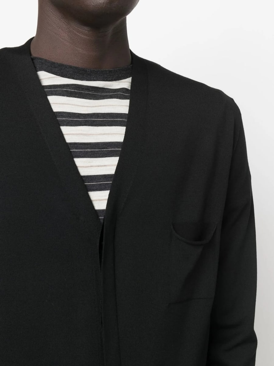 Goes Botanical Goes Botanical V-neck Button Merino Cardigan, view 2