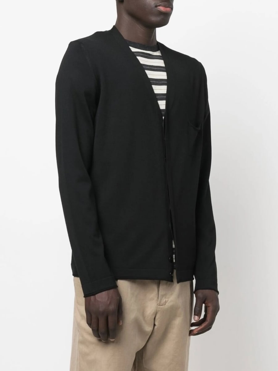 Goes Botanical Goes Botanical V-neck Button Merino Cardigan, view 4