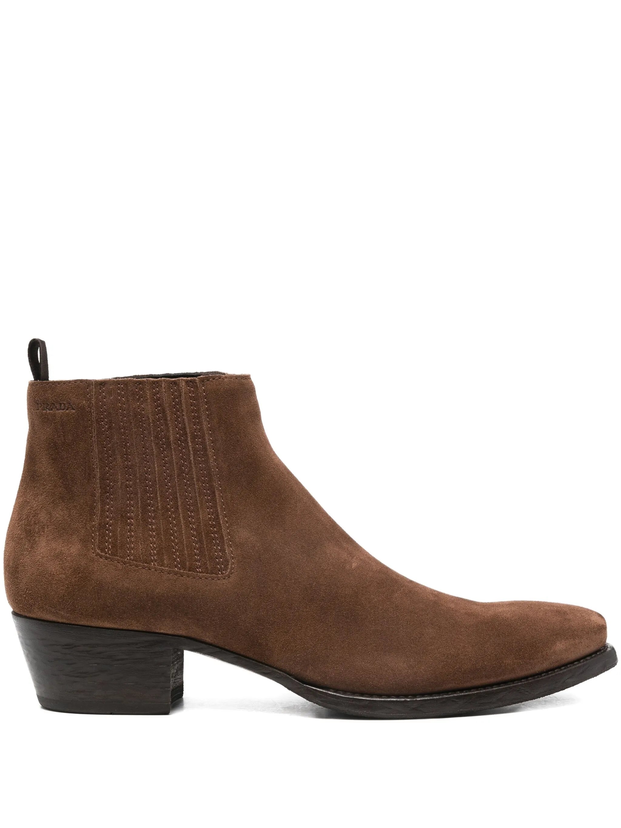 Prada Prada 55mm Elasticated-gusset Suede Chelsea Boots