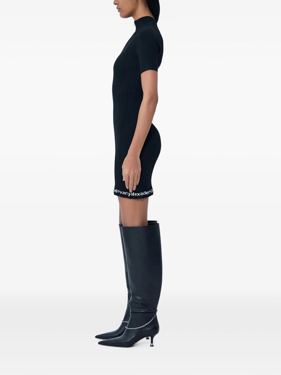 Alexander Wang Alexander Wang Ribbed Short-sleeve Dress, view 5