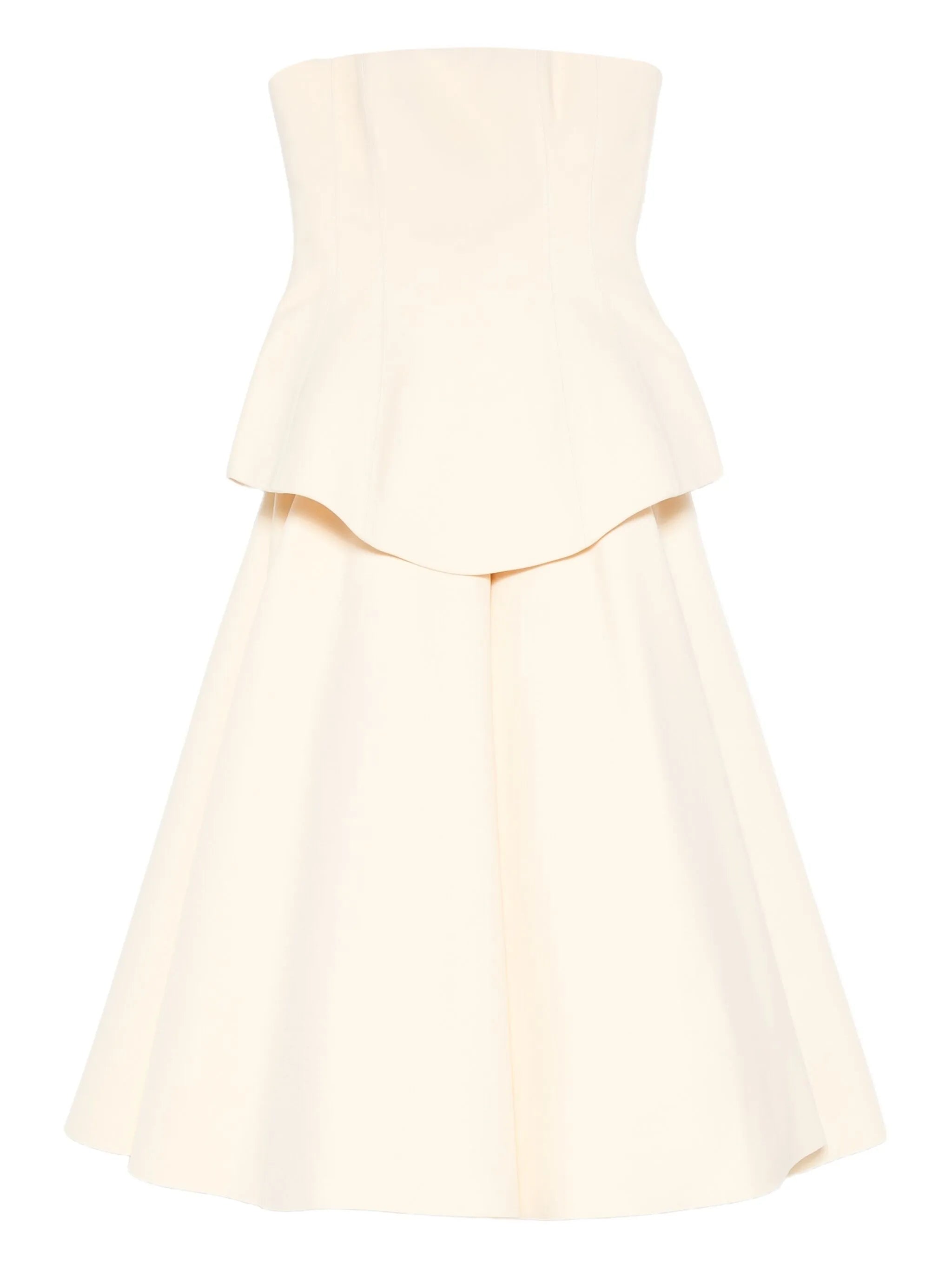 Solace London Solace London Ada Strapless Peplum Midi Dress