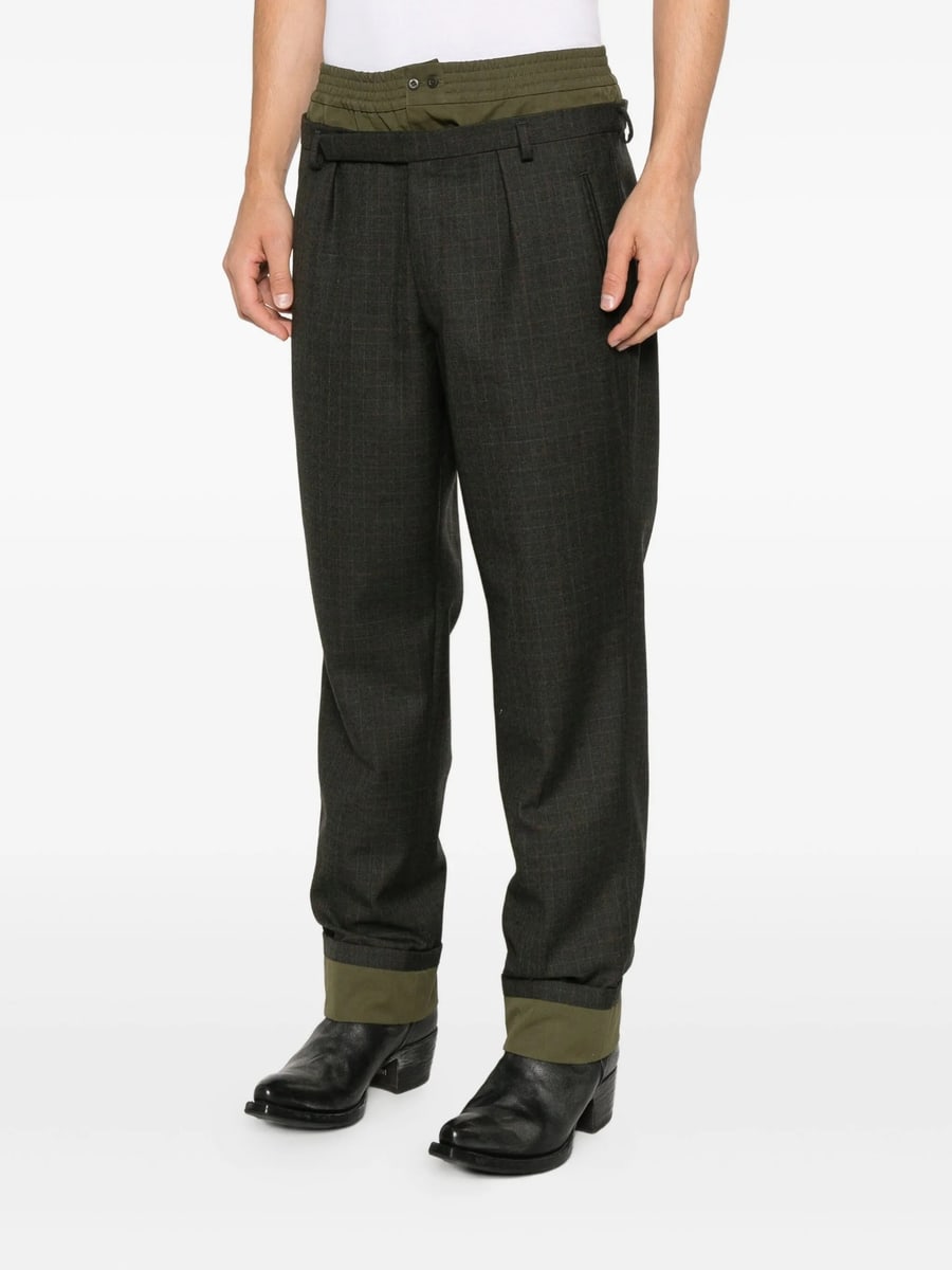 Prada Prada Checked Layered Trousers, view 2