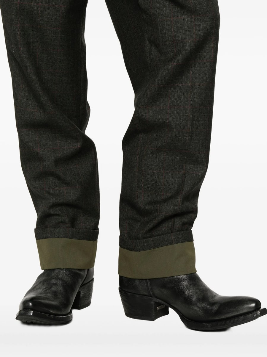 Prada Prada Checked Layered Trousers, view 4