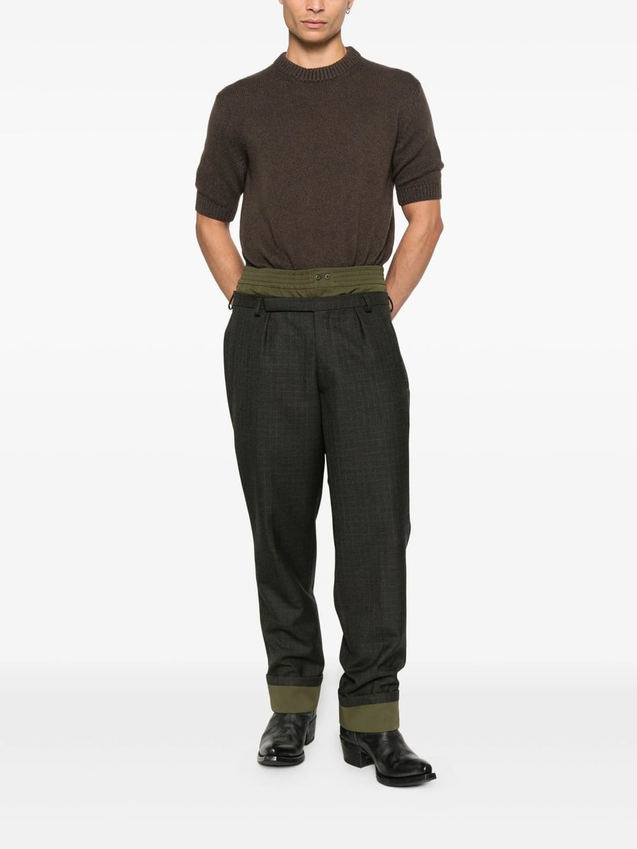 Prada Prada Checked Layered Trousers, view 5