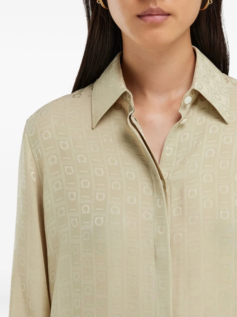 Ferragamo Ferragamo Monogram Silk Shirt, view 3