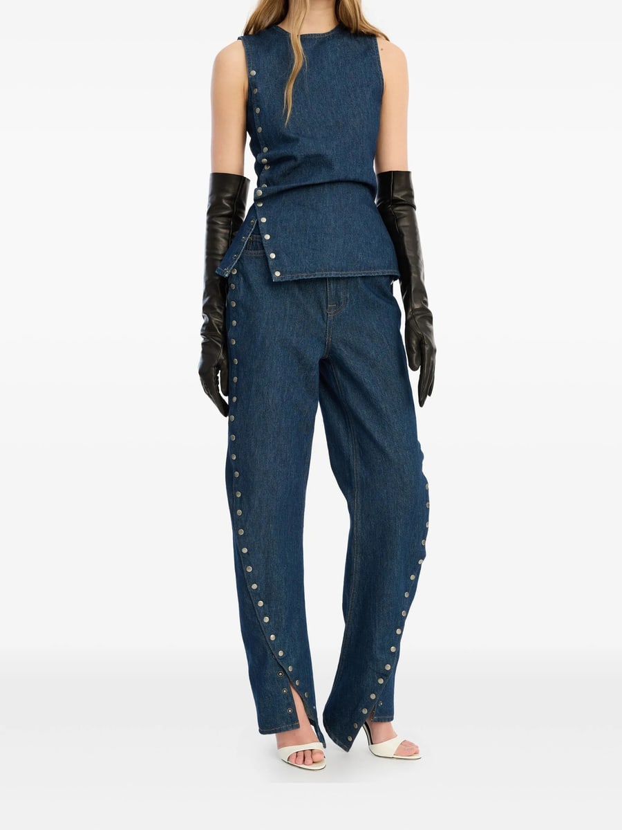 Rotate Rotate Buttoned Wide Leg Jeans, view 2