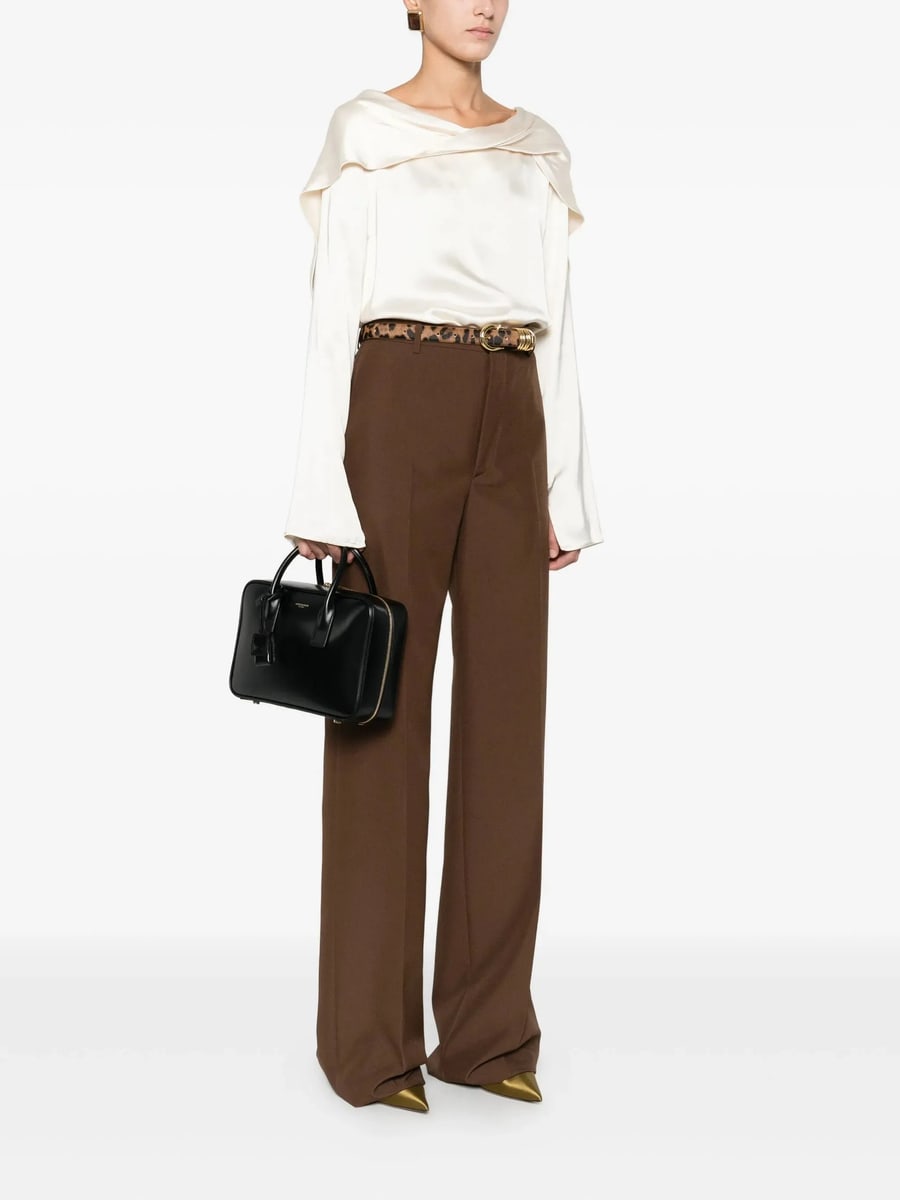Saint Laurent Saint Laurent Leather Tote Bag, view 2