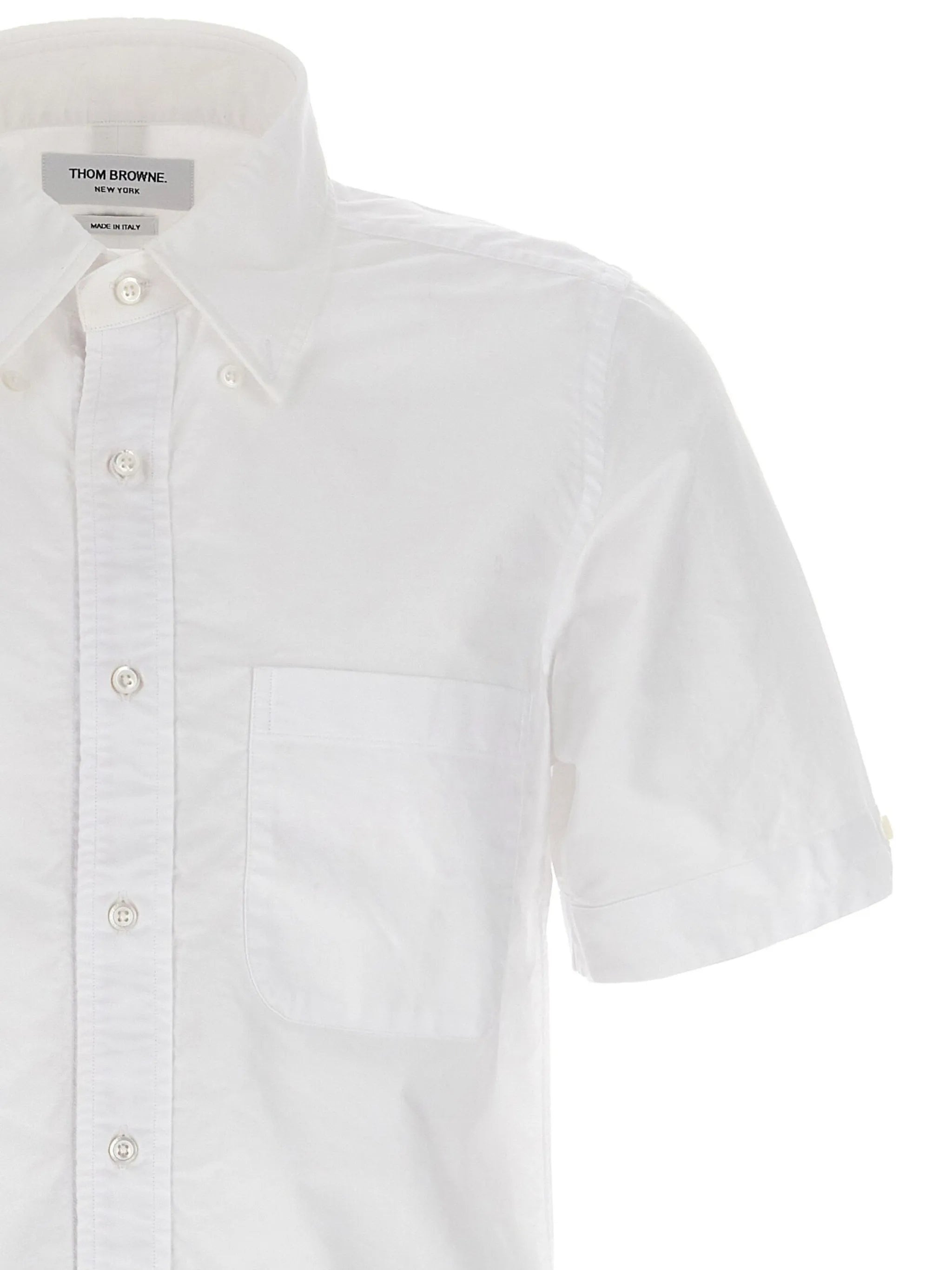 Thom Browne Thom Browne Oxford Grosgrain Placket Short Sleeve Shirt