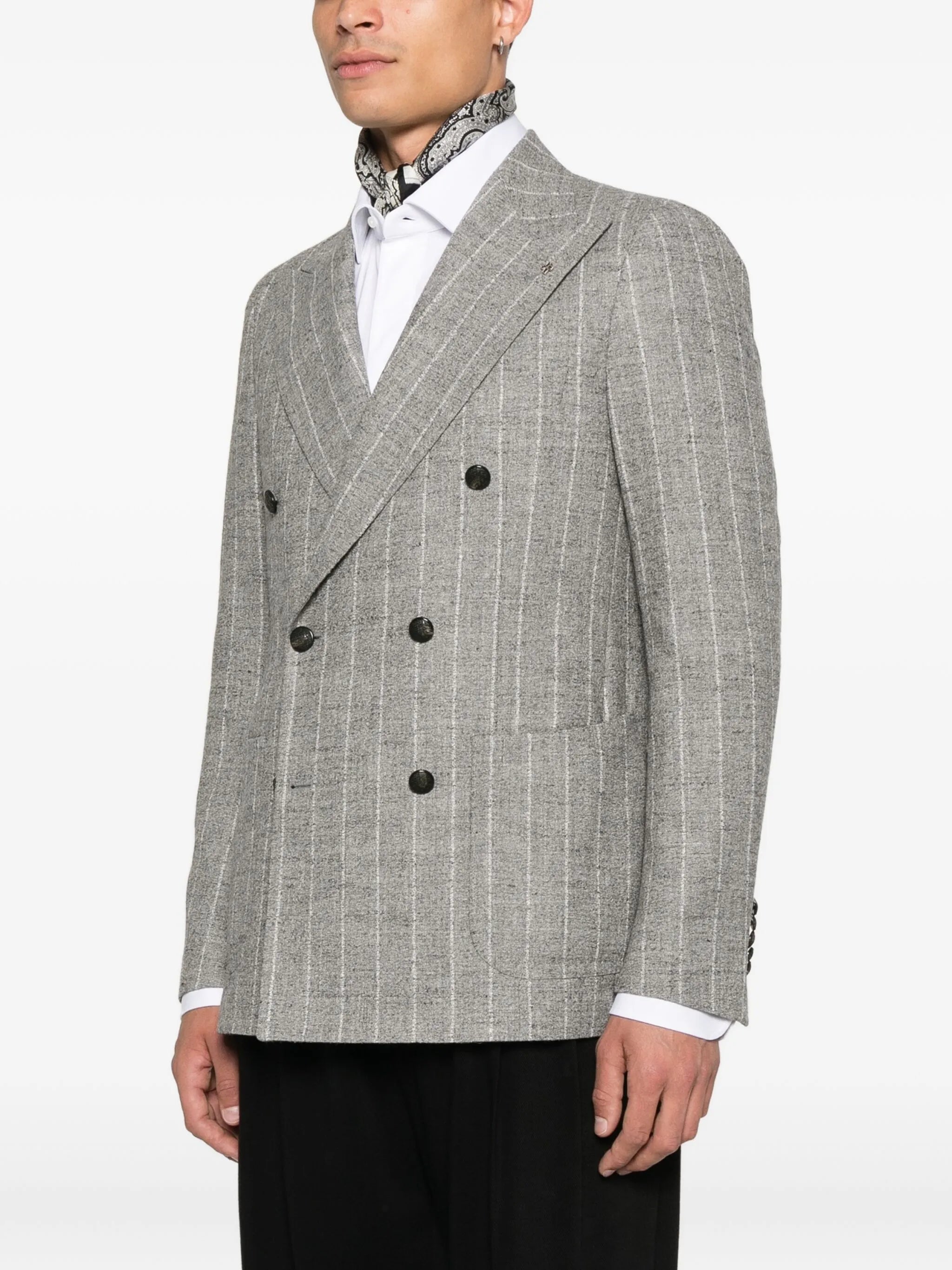 Tagliatore Tagliatore Striped Double-breasted Blazer, view 2