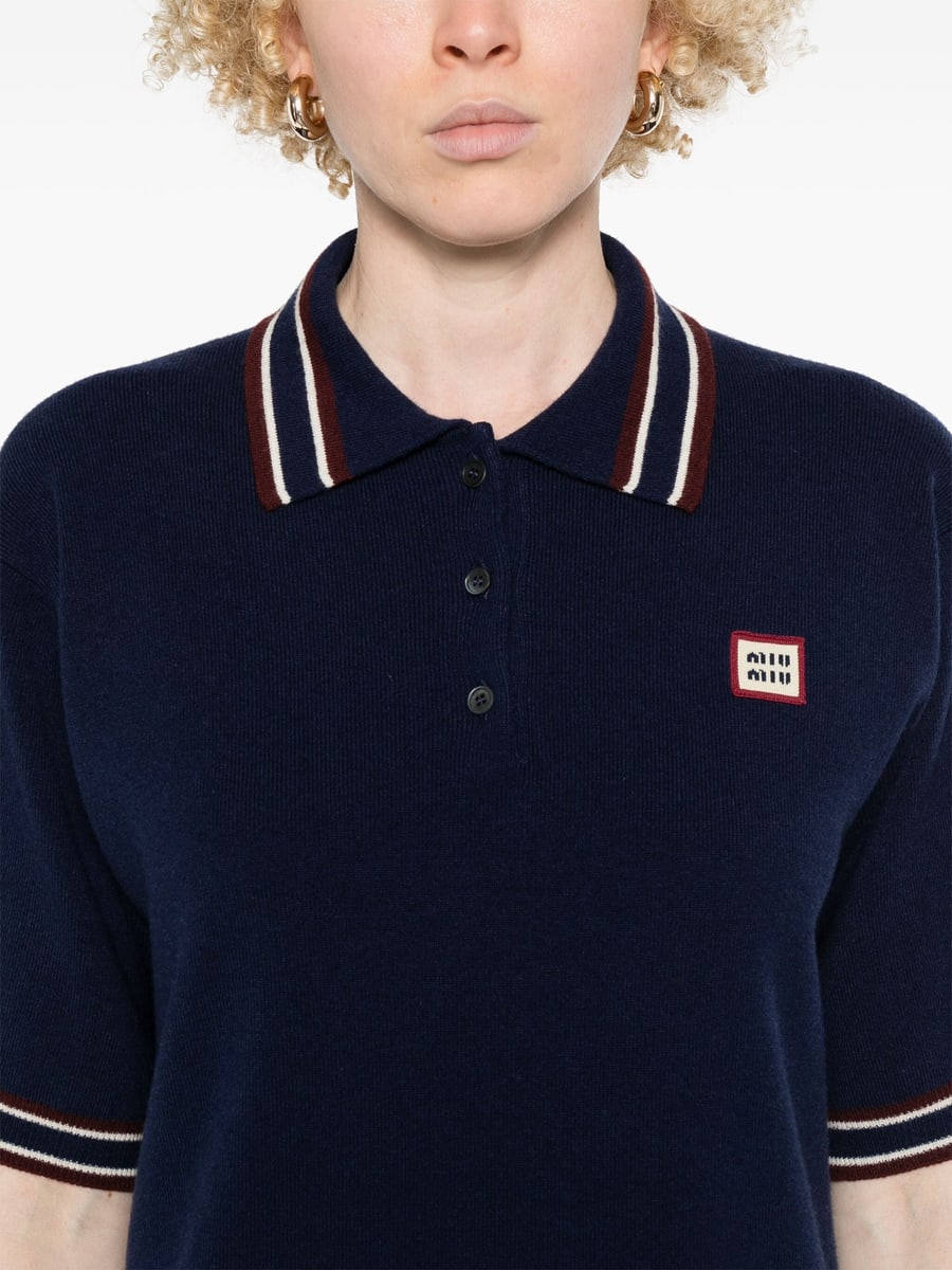 Miu Miu Miu Miu Logo-patch Mini Dress, view 2