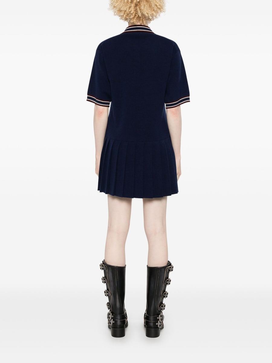 Miu Miu Miu Miu Logo-patch Mini Dress, view 3