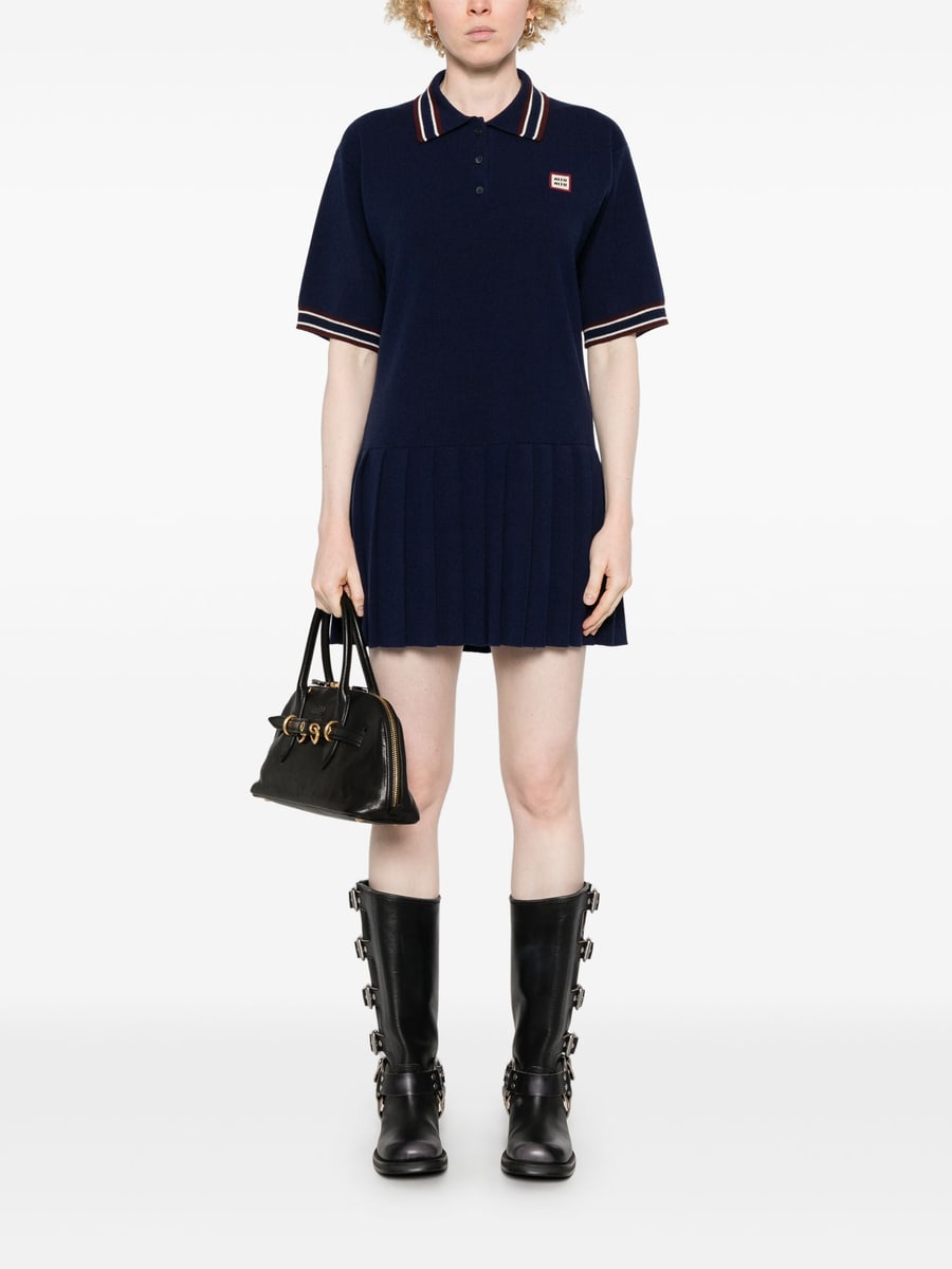 Miu Miu Miu Miu Logo-patch Mini Dress, view 4