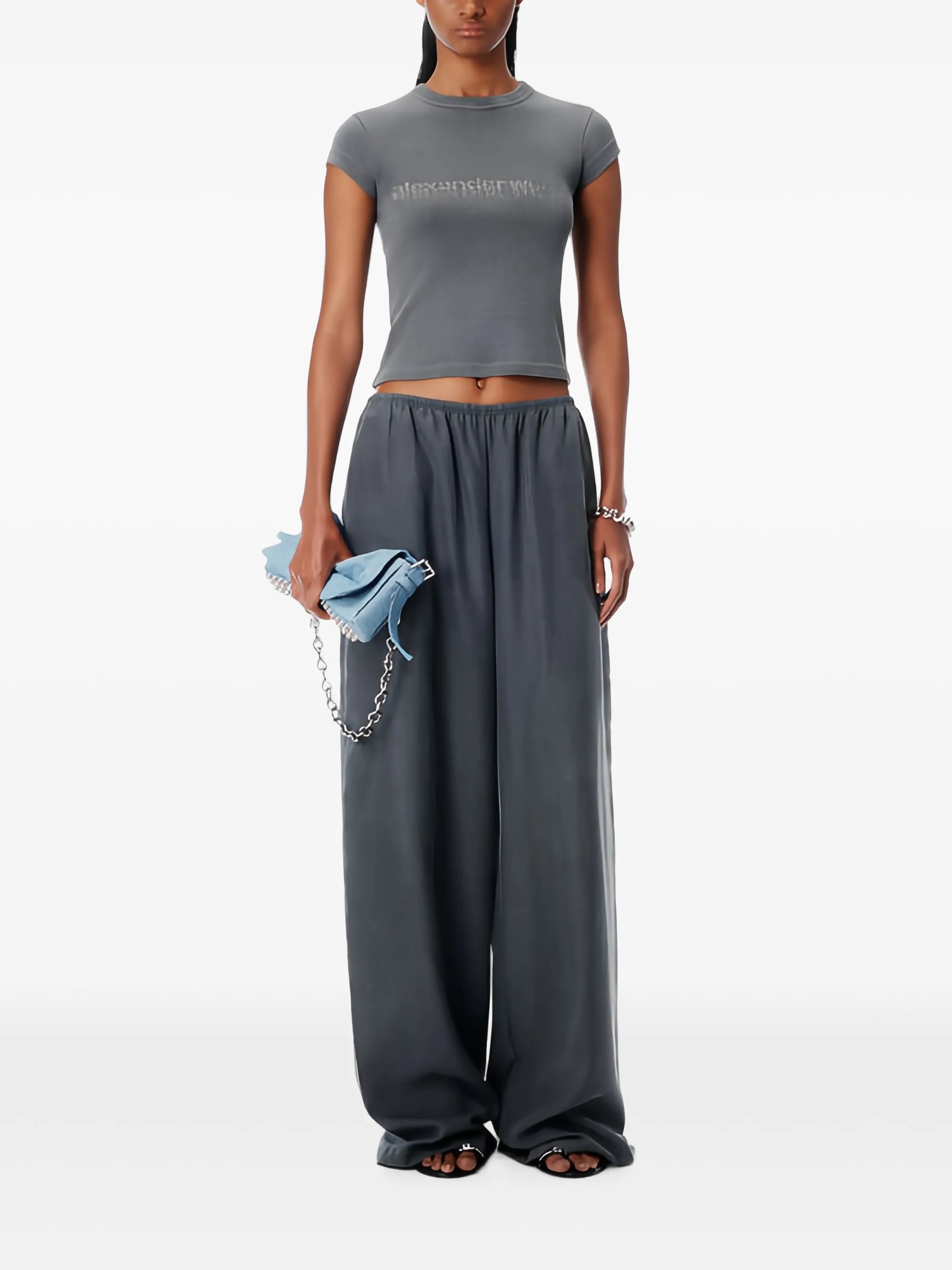 Alexander Wang Alexander Wang Crystal Hotfix Logo T-shirt, view 2