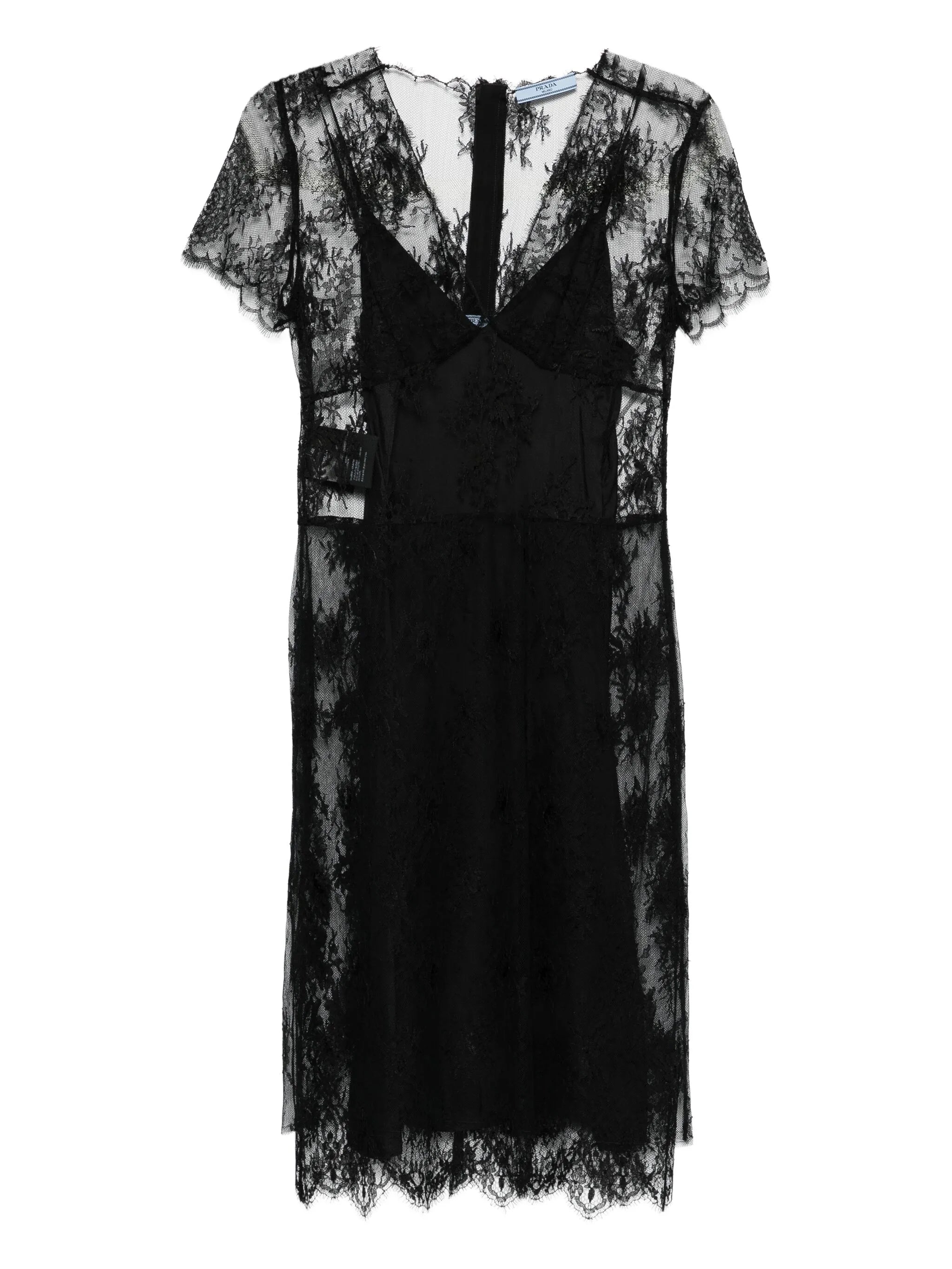 Prada Prada Scalloped Lace Midi Dress