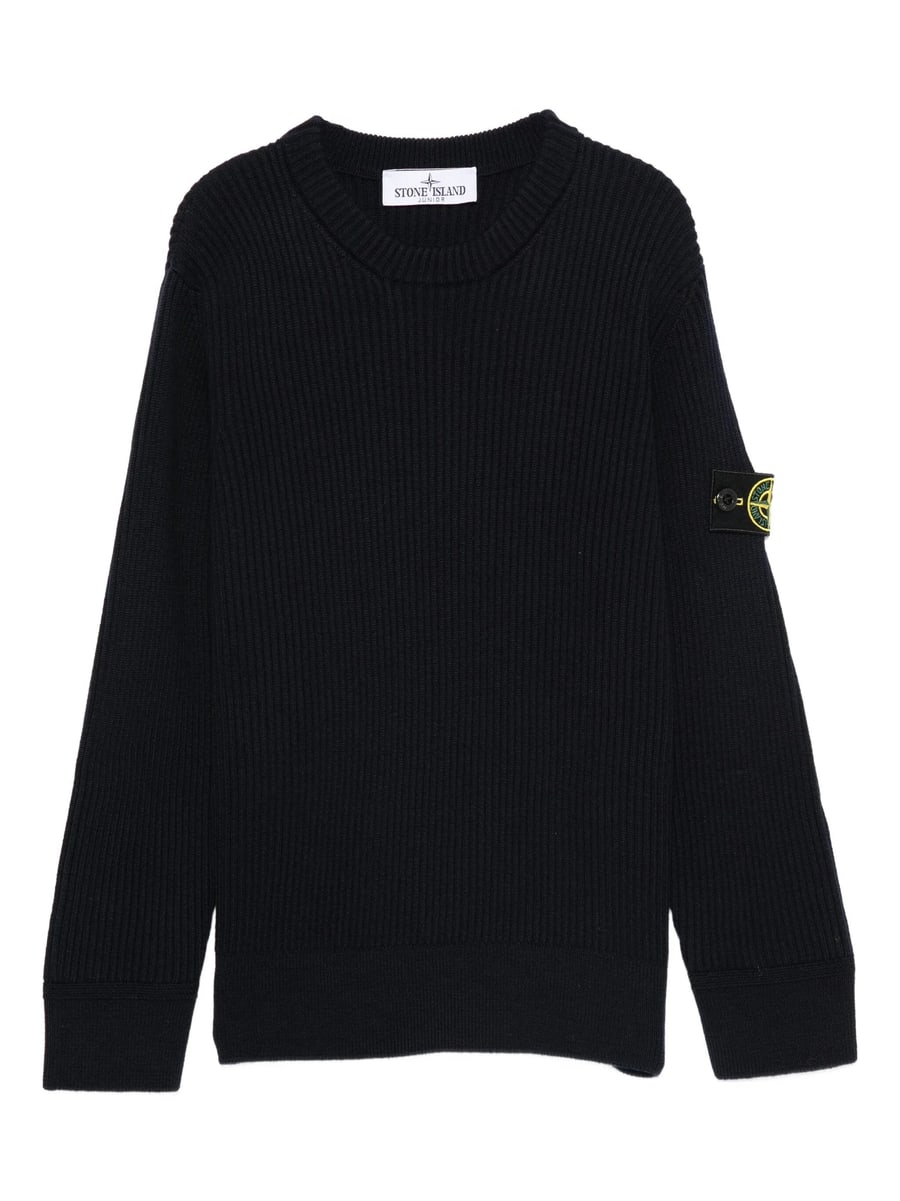 Stone Island Stone Island Logo-patch Ribbed-knit Sweater