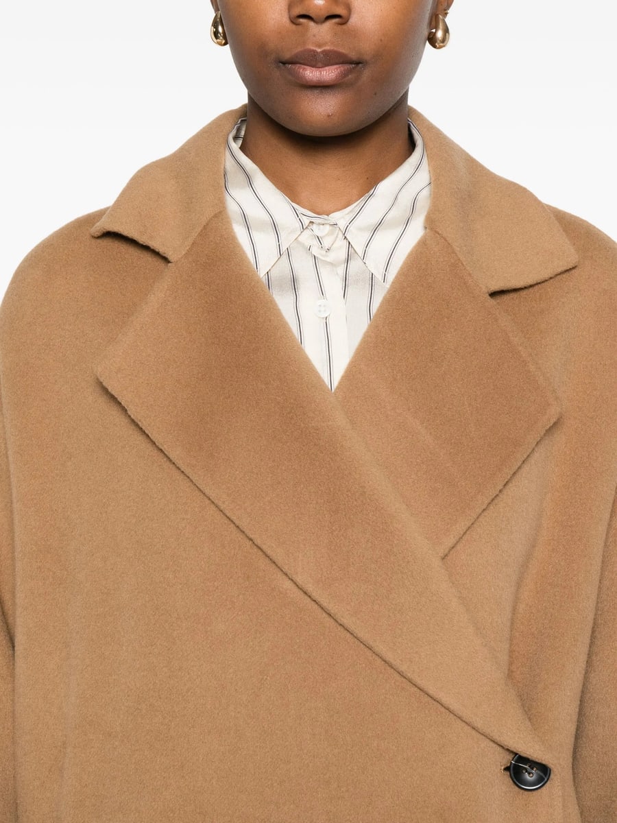 Soft Goat Soft Goat Double-breasted Patch-pocket Coat, view 4