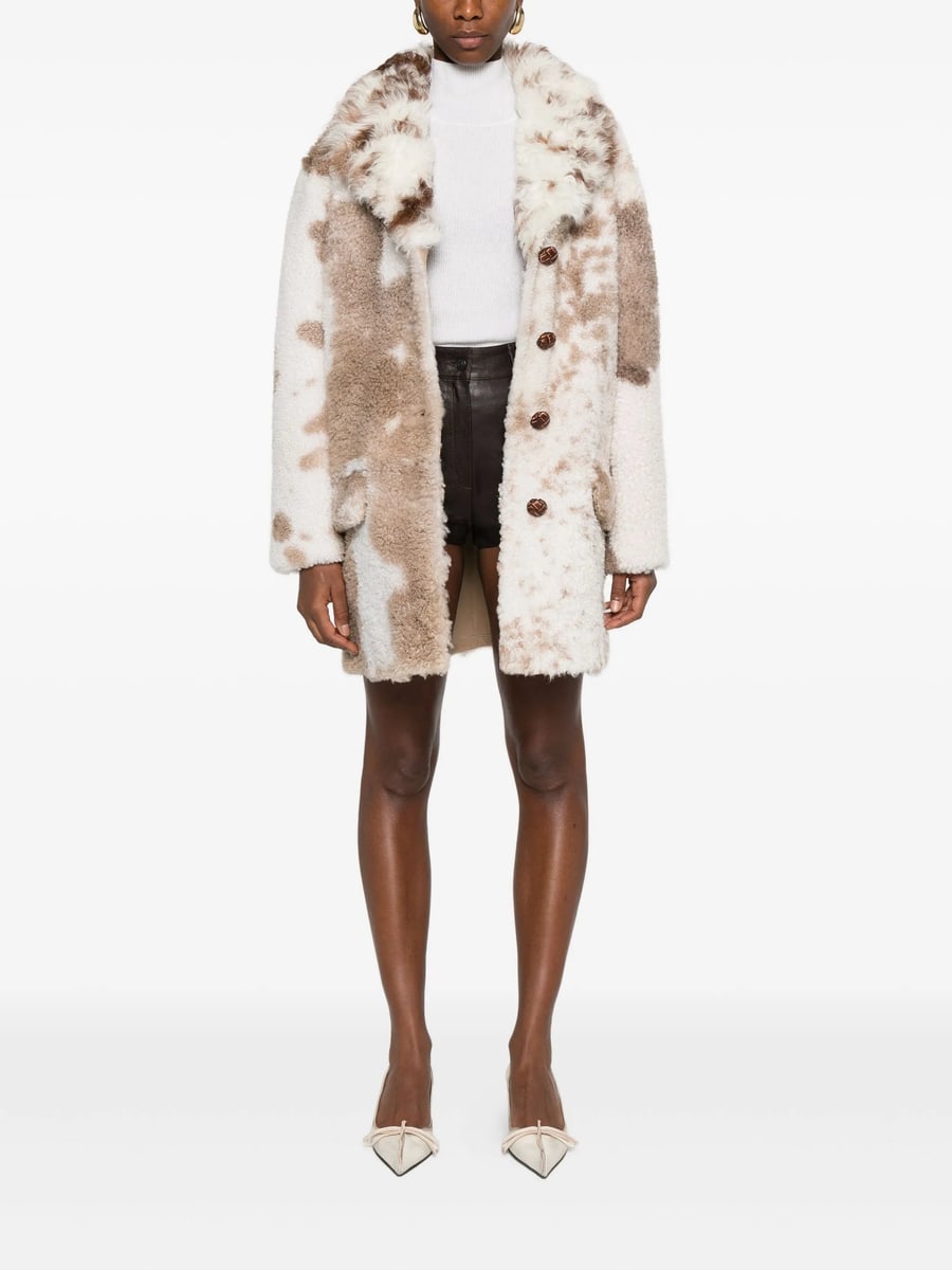 Prada Prada Sheepskin Flap-pockets Coat, view 3