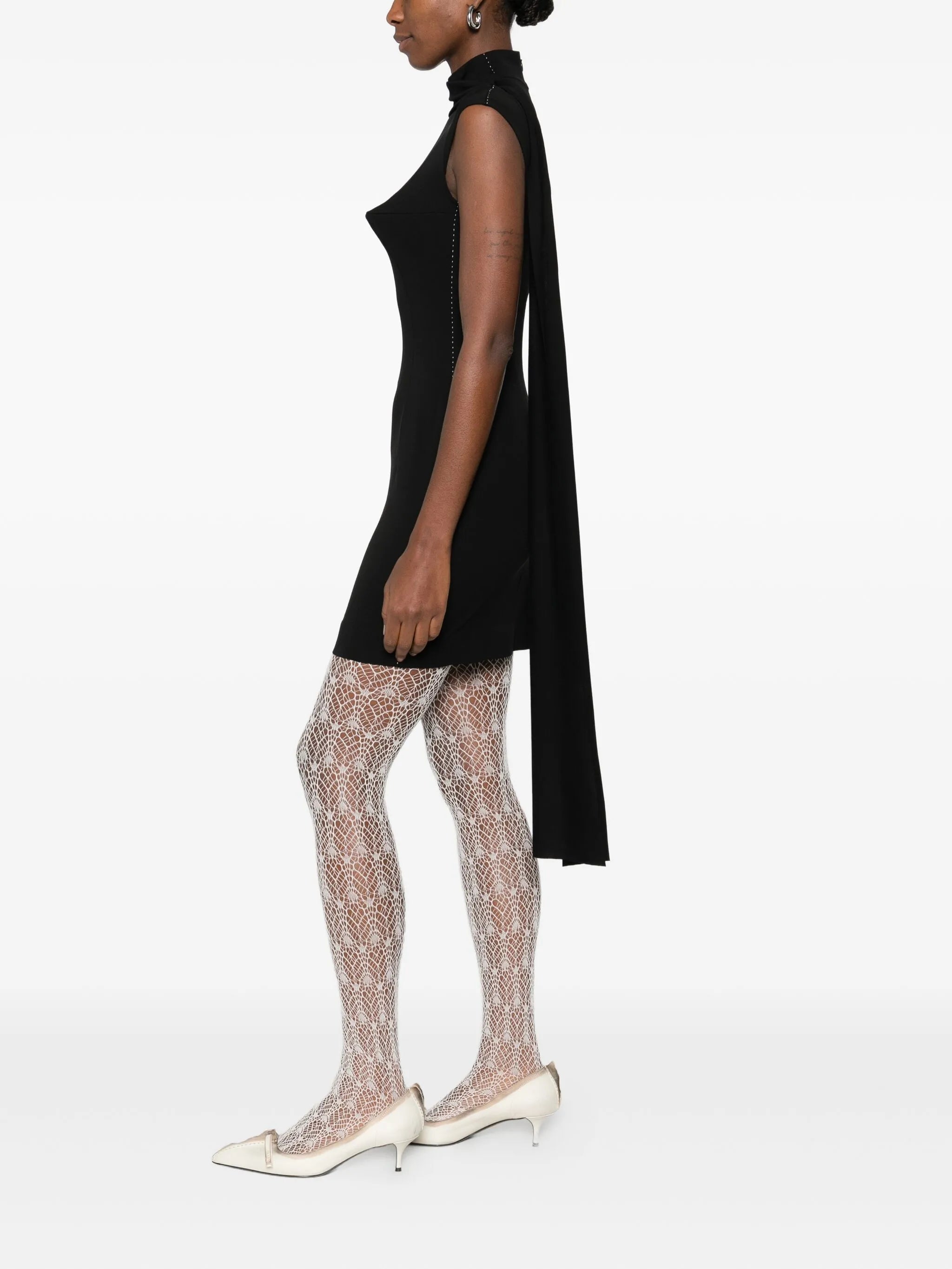 Jean Paul Gaultier Jean Paul Gaultier High-neck Asymmetric Mini Dress, view 2